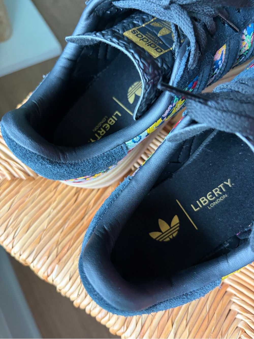 adidas Liberty London Women’s Floral Suede Sneakers - Black & Multicolor - Picture 5 of 7